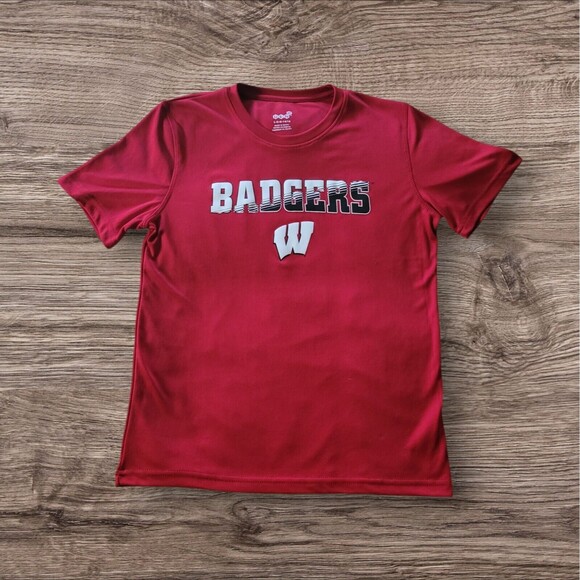 Wisconsin Badgers Gen 2 Short Sleeve Tee Shirt L Youth Apparel Red Sportsware - Picture 2 of 8